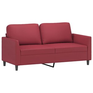 vidaXL Canapé à 2 places Rouge bordeaux 140 cm Similicuir