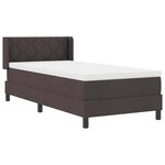 vidaXL Lit à ressorts avec matelas Marron foncé 200 x 100 cm Polyester