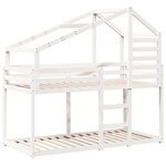 vidaXL Lit superposé sans matelas blanc 90x200 cm bois de pin massif