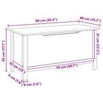 vidaXL Boîte de rangement HILL Marron miel 90 x 40 x 45 cm Pin massif