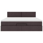 VidaXL Cadre de lit ottoman avec matelas marron foncé 160x200 cm tissu
