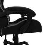 Chaise fauteuil siège pivotante de bureau informatique étude de jeux vidéo avec LED RVB et similicuir gris 02_0024207