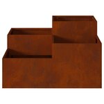 vidaXL Cache-pot de jardin Rouillé 80 x 80 x 48 cm Acier patiné