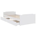 vidaXL Cadre de lit avec tiroirs Blanc Bois de pin massif 90x200 cm