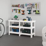 vidaXL Banc de travail Blanc 142 5x50x80 cm Bois de pin massif