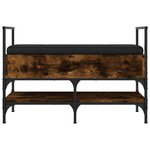 vidaXL Banc à chaussures chêne fumé 85 5x42x57 5 cm bois d'ingénierie