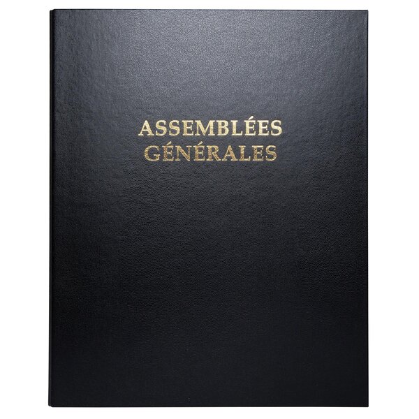 Reliure Registre 32x26cm 4 Anneaux Avec Recharge De 100 Feuillets - Assemblées Générales - Noir - Exacompta