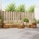 vidaXL Ensemble de canapés d'extérieur 7 pc Naturel et Beige