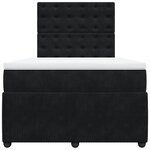 vidaXL Sommier à lattes de lit avec matelas Noir 120x200 cm Velours