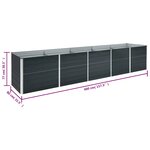 vidaXL Lit surélevé de jardin Acier galvanisé 400x80x77 cm Anthracite