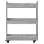 vidaXL Armoire avec roues sonoma gris 60x22x79 cm bois d'ingénierie