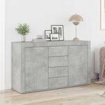 vidaXL Buffet Gris béton 120 x 36 x 69 cm Bois d'ingénierie
