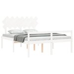 vidaXL Lit pour personne âgée sans matelas blanc 140x200cm bois massif