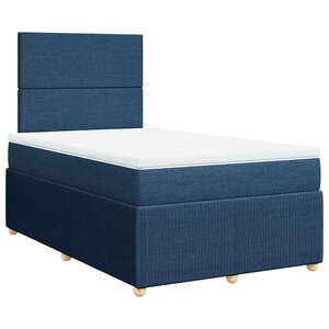 vidaXL Sommier à lattes de lit avec matelas Bleu 120x200 cm Tissu