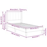 vidaXL Cadre de lit avec tête de lit Gris clair 90 x 190 cm Velours