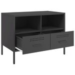 vidaXL Meubles TV 2 Pièces noir 68x39x50 5 cm acier laminé à froid