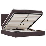 VidaXL Cadre de lit ottoman avec matelas marron foncé 200x200 cm tissu