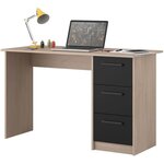 Bureau droit 3 tiroirs - chêne Brooklyn - 121 4 x 55 x 74.5 cm
