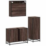 vidaXL Ensemble de meubles de salle de bain 3 Pièces Chêne marron