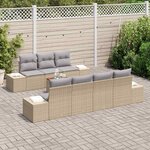 vidaXL Ensemble de canapé de jardin 8 Pièces beige et gris clair