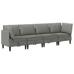 vidaXL Ensemble de meubles pour le salon 4 Pièces Gris foncé Tissu