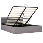 vidaXL Cadre de lit à stockage hydraulique et LED taupe 120x200 cm