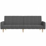 vidaXL Canapé-lit à 2 places gris foncé tissu