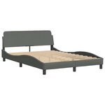 vidaXL Cadre de lit avec LED sans matelas gris foncé 140x200 cm tissu