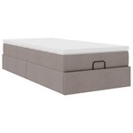 vidaXL Cadre de lit ottoman avec matelas taupe 90x200 cm tissu
