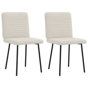 vidaXL Chaises à manger lot de 2 Crème Velours