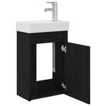 vidaXL Meuble de salle de bain avec robinet Chêne noir