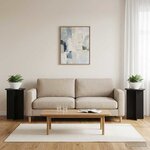 vidaXL Support de Plante 2 pièces Noir Ø40 x 60 cm Bois d'ingénierie