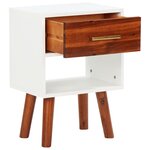 vidaXL Tables de chevet 2 Pièces Bois d'acacia massif 40x30x57 cm