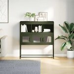 vidaXL Buffet vert olive 100 5x39x107 cm acier laminé à froid