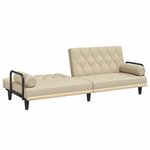 vidaXL Canapé-lit avec accoudoirs crème tissu