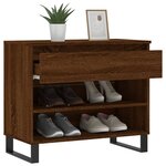 vidaXL Armoire à chaussures Chêne marron 70x36x60 cm Bois d'ingénierie