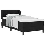 vidaXL Lit à ressorts avec matelas Noir 100 x 200 cm tissu