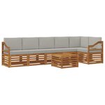 vidaXL Ensemble de canapé d'angle 7 Pièces Gris Naturel et Clair