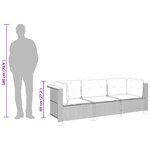 vidaXL Canapé de jardin avec coussins 3 places noir résine tressée
