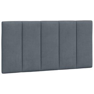 vidaXL Coussin de tête de lit Hanko gris foncé 100 cm velours