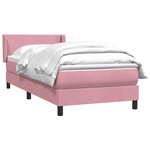 vidaXL Sommier à lattes de lit avec matelas rose 80x220 cm velours