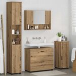 vidaXL Ensemble de mobilier de salle de bain 4 Pièces chêne artisanal