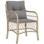 vidaXL Ensemble à manger de jardin coussins 7 Pièces mélange beige rotin