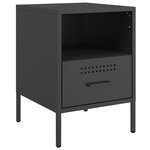 vidaXL Table de chevet noir 36x39x50 5 cm acier laminé à froid