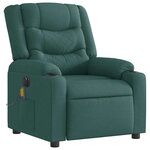 vidaXL Fauteuil de massage inclinable électrique Vert foncé Tissu