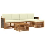 vidaXL Ensemble de canapés d'extérieur 6 Pièces Naturel et Crème