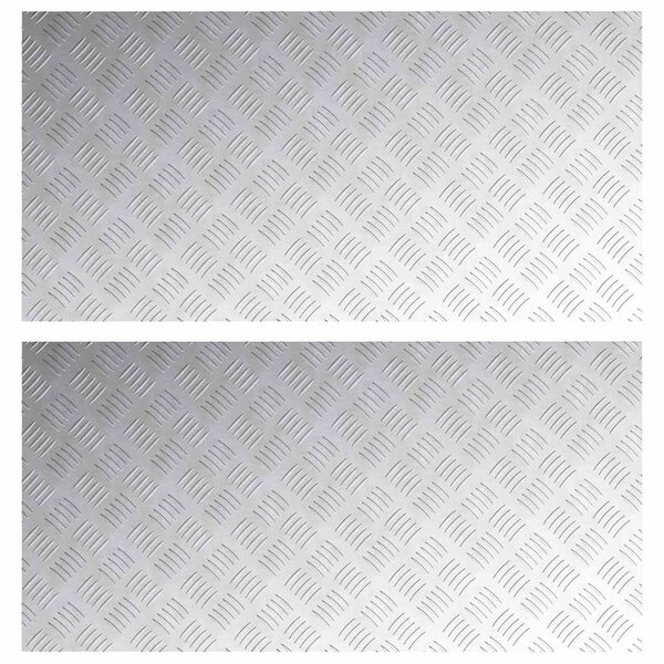 vidaXL Plaques à damier 2 Pièces Argent 100 x 50 cm Aluminium