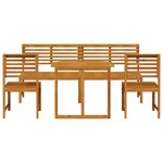 Ensemble de jardin 5 pièces en bois d'acacia