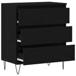 vidaXL Buffet avec tiroir Chêne noir 60 x 35 x 70 cm Bois d'ingénierie