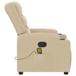 vidaXL Fauteuil de massage inclinable Crème Tissu